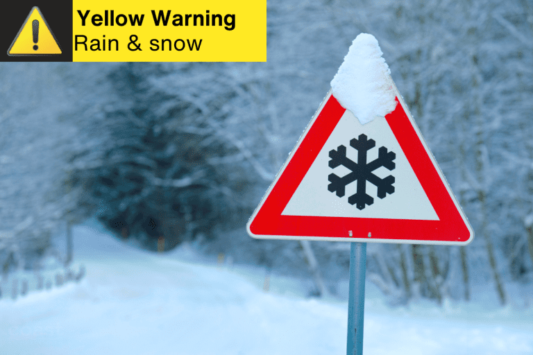 A Yellow Weather Warning For Rain And Snow Is In