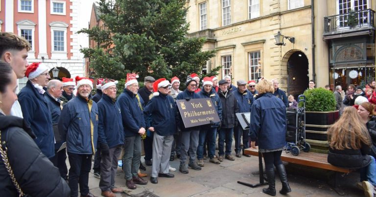 'the Phil' Choir Sings Outdoors In York St Helens Square