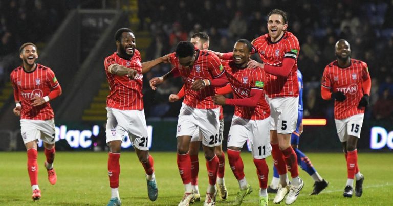 Adam Hinshelwood Celebrates After York City's 2 0 Win Over Oldham