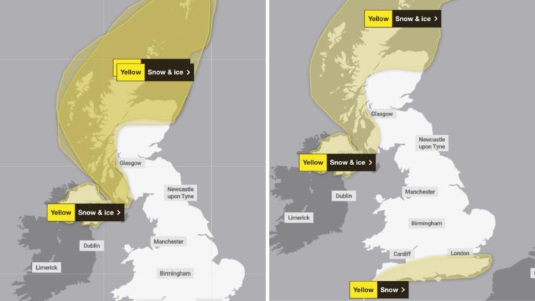 Met Office Maps Show Flood And Snow Warnings Across The