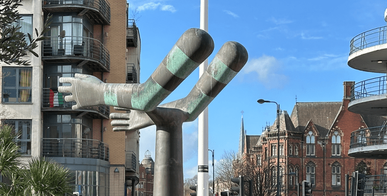 Mandela Gardens Giant Arm, Leeds