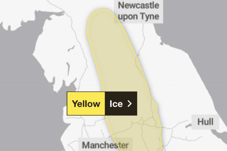 Ice yellow weather warning issued by met office for parts